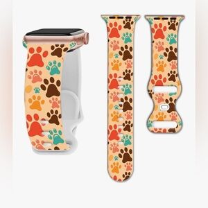 Paw Printed Strap for Apple Watch 11 10 9 8 7 Silicone Band Replaceable Bracelet